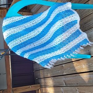 Handmade Crocheted Afghan, Shoulder Wrap Or Baby Cover  Lightweight 37" By 40".